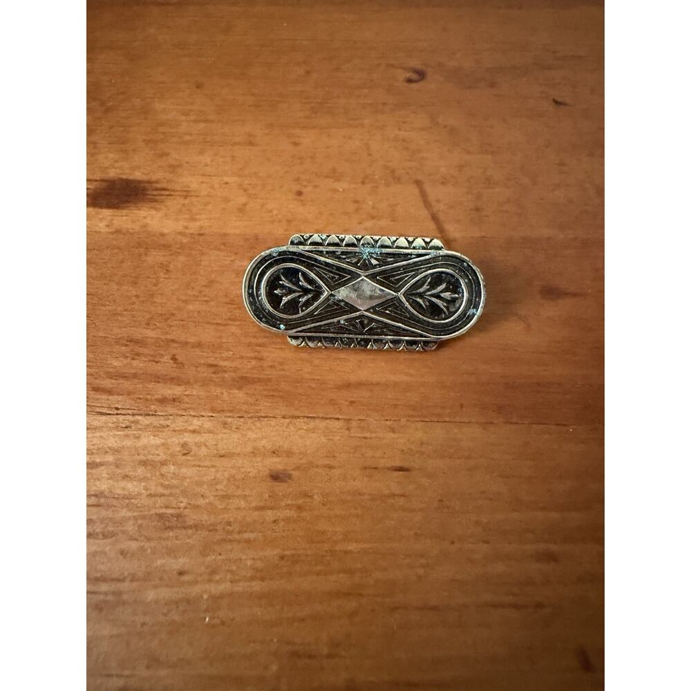 Antique Victorian Filigree Bar Pin C Clasp Brooch